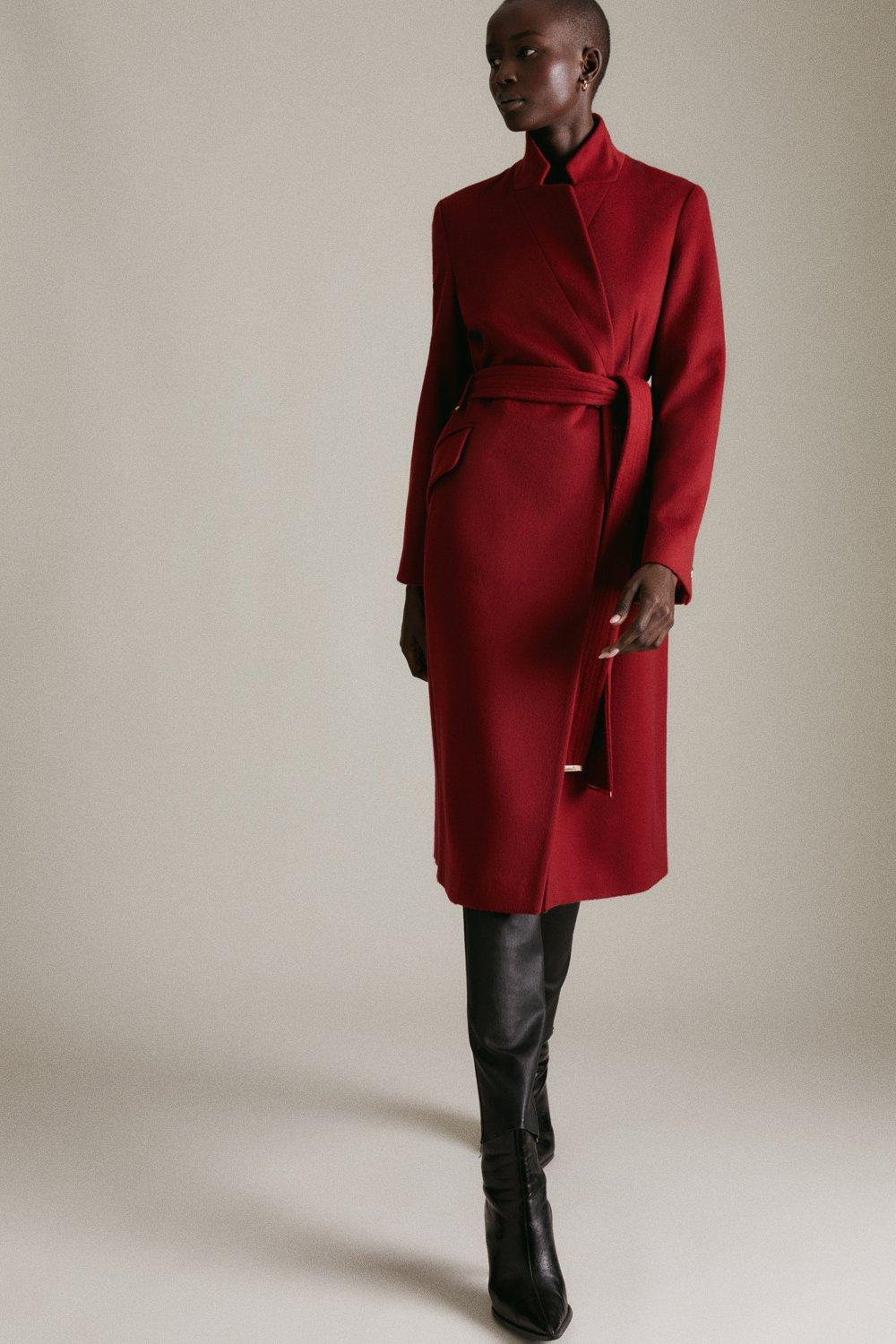 Karen Millen::ウールチェスターコート:UK12[RESALE] Italian Virgin Wool Investment Notch Coat | Karen Millen